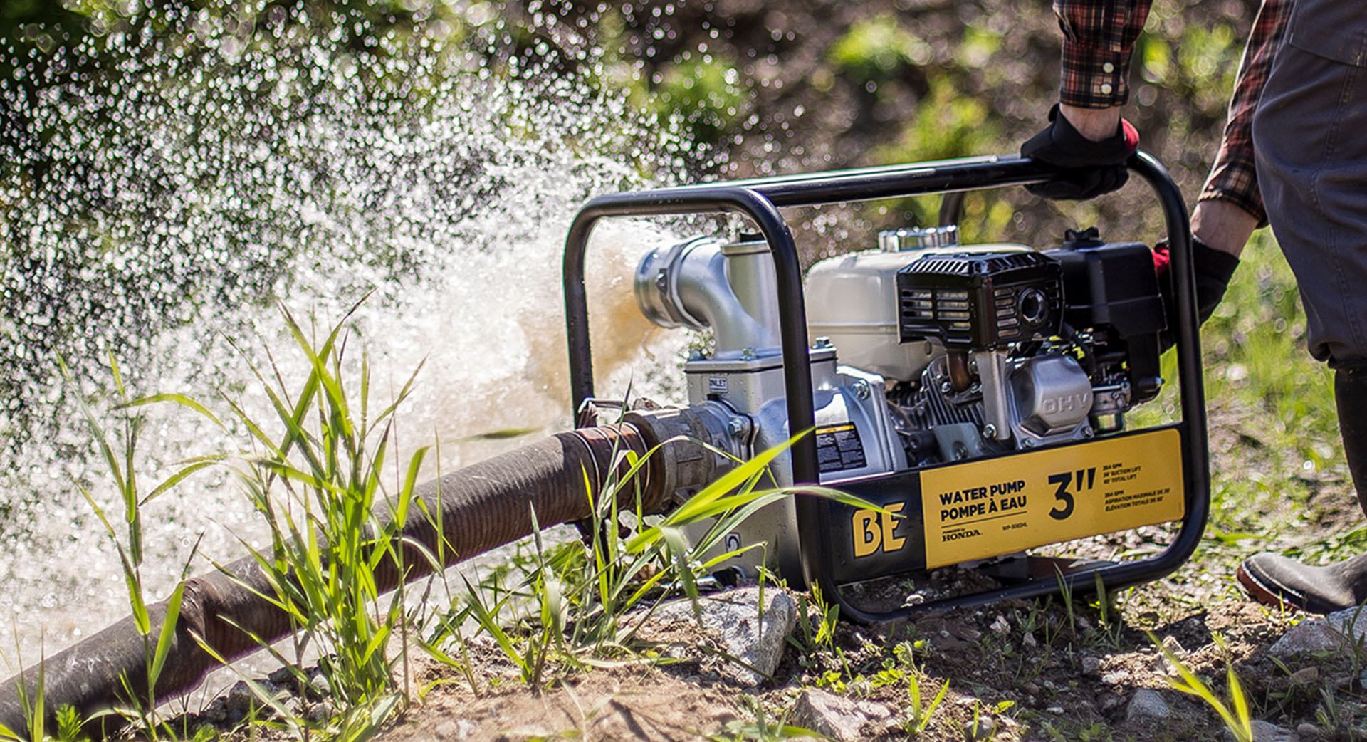 High-volume suction hoses and powerful pumps